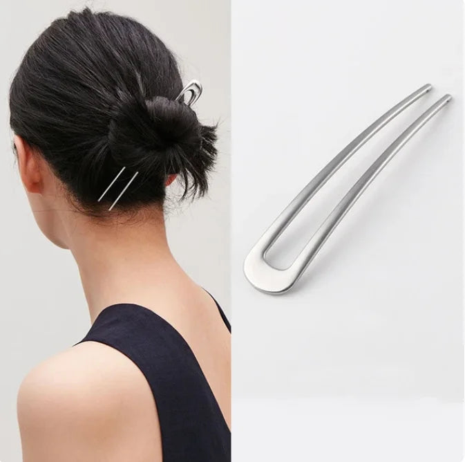 U-shaped Metal Shell Pearl Hairpins