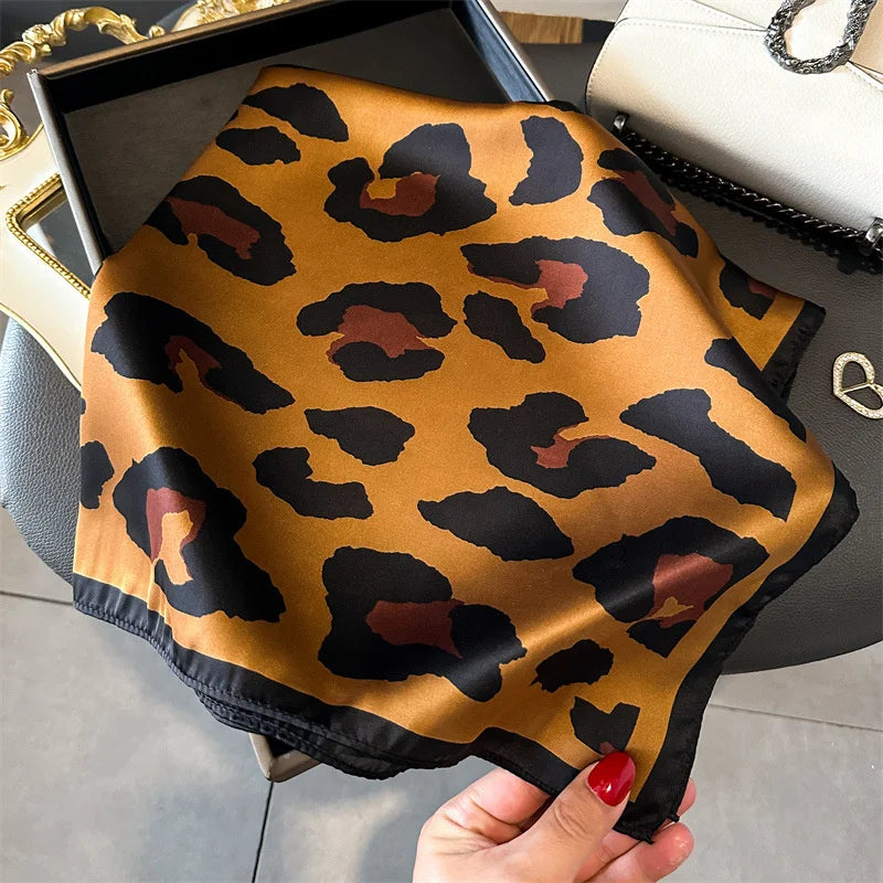 Fashion Leopard Print Silk Scarf