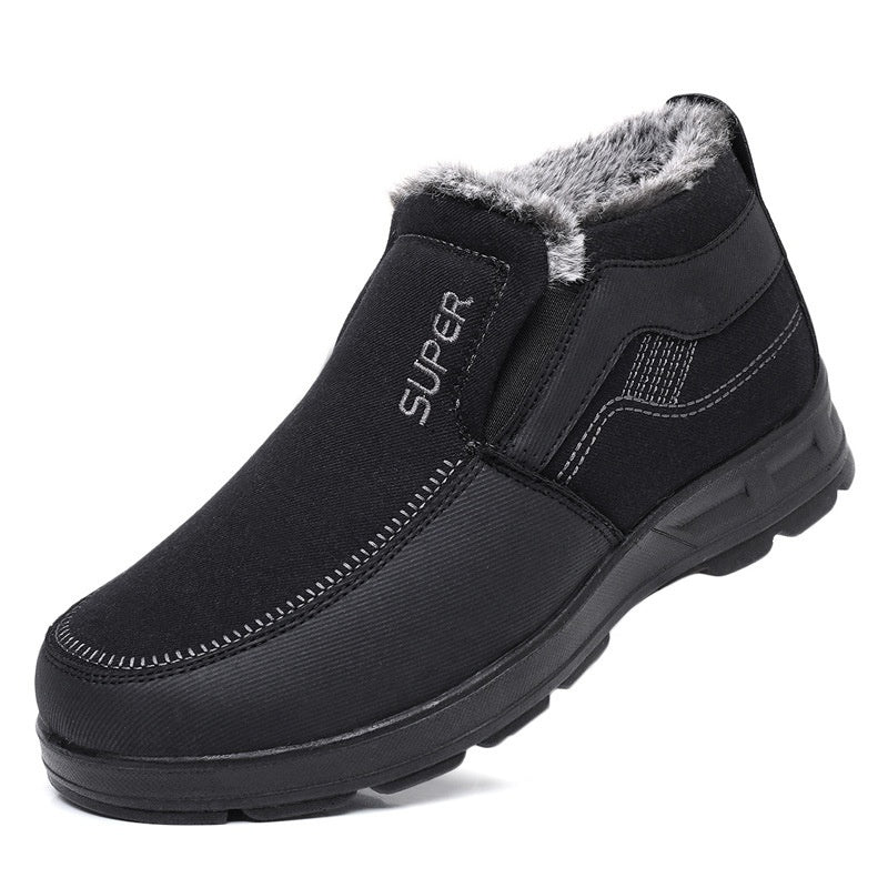 Men's Cotton Shoes Fleece-lined Warm Middle-aged And Elderly