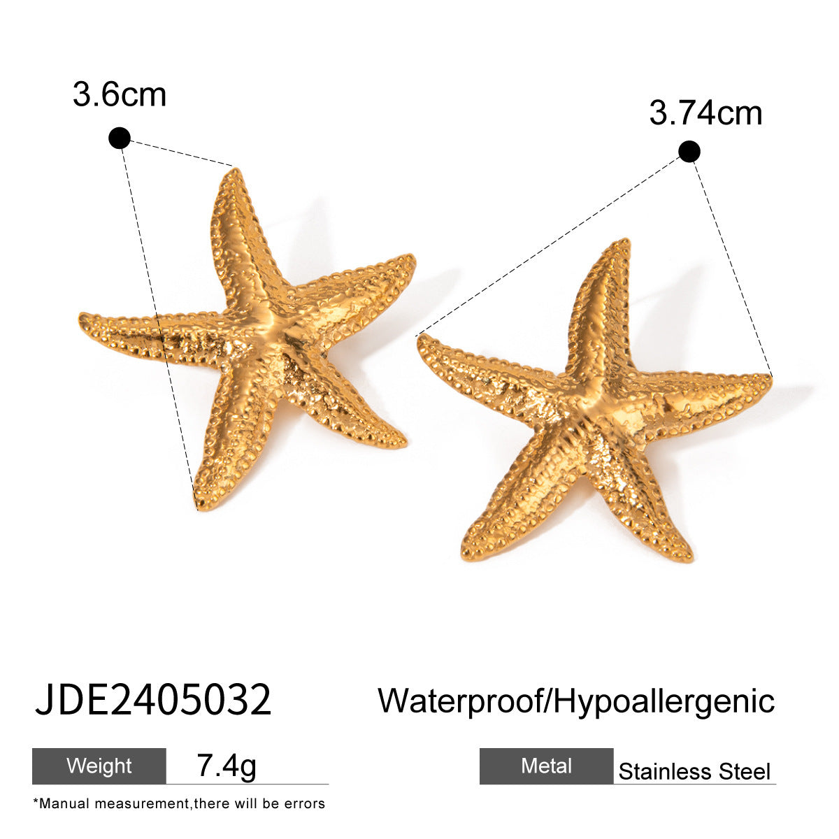 Marine Shell 18K Gold Stainless Steel Starfish Earrings Jewelry Women's Fashion Necklace For Women Party Jewelry