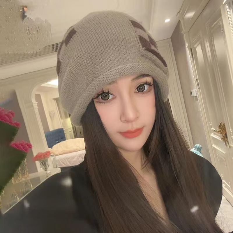 Women's Autumn And Winter Fashionable All-match Wool Knitted Hat